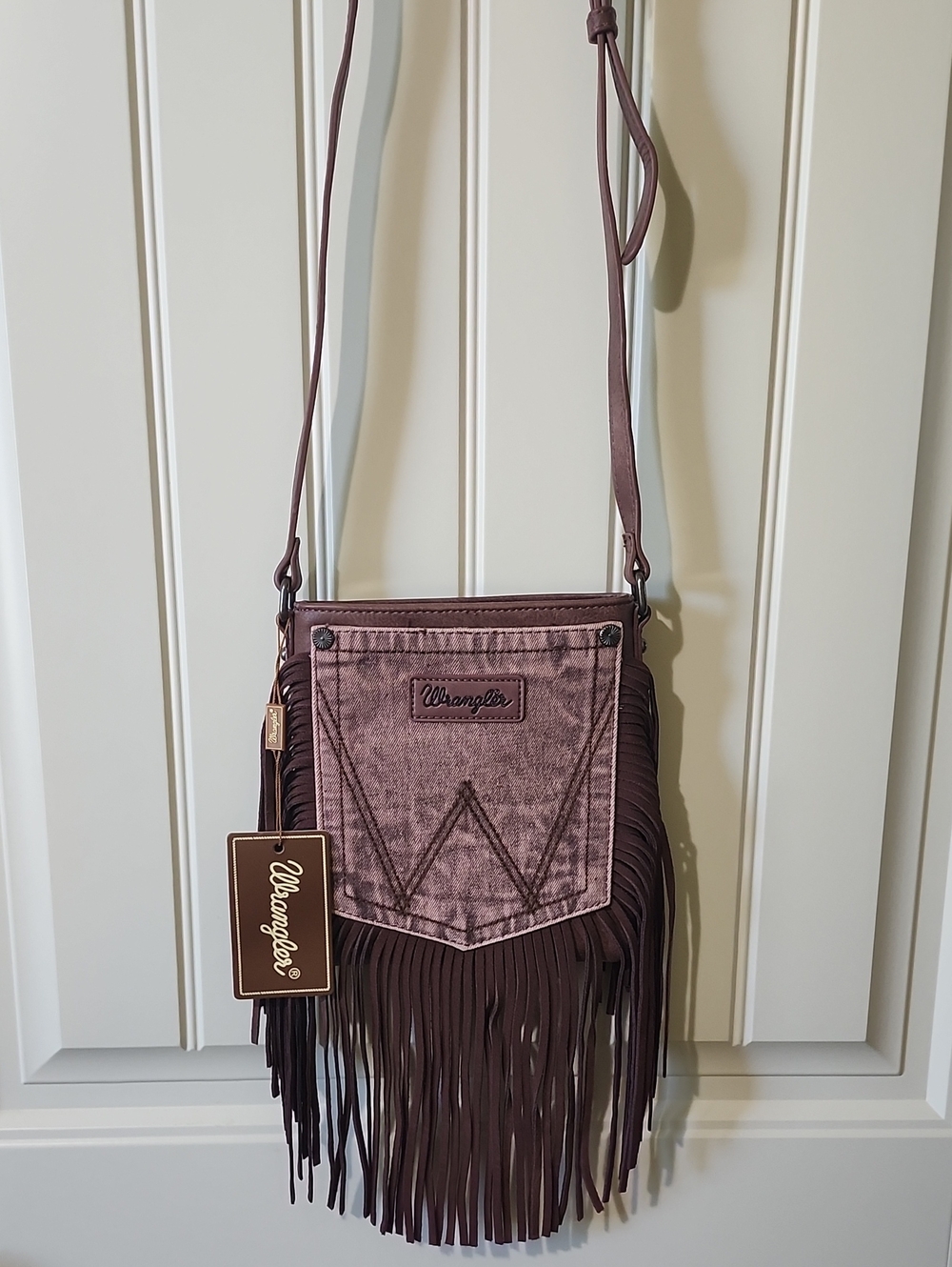 Wrangler Women's Fringe Crossbody Bag Brown NWT